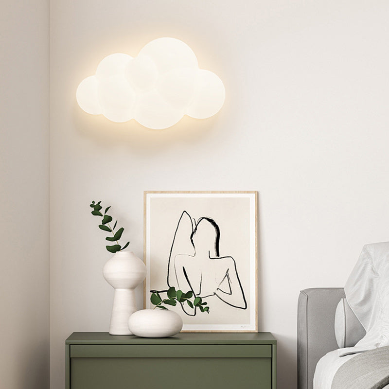 PE Iron Cloud-Shaped Bedroom Wall Lamp