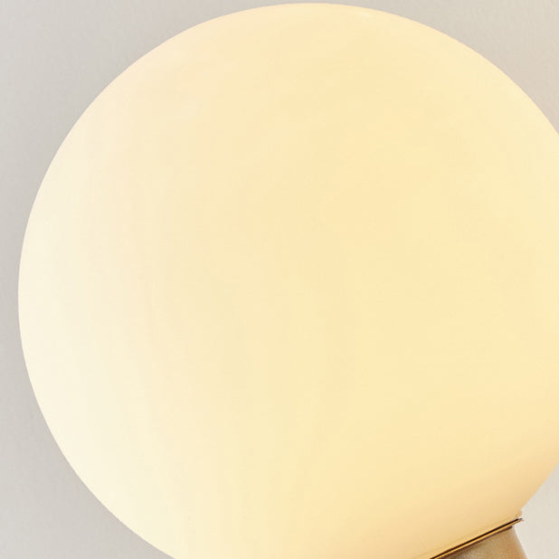 Glass Metal Wood Curved Wall Lamp