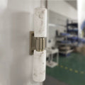 Natural Marble Brass Cylinder 2-Light Wall Lamp