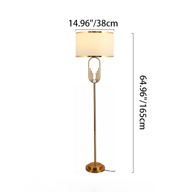 Contemporary Scandinavian Fabric Iron Floor Lamp