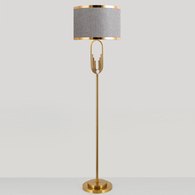 Contemporary Scandinavian Fabric Iron Floor Lamp