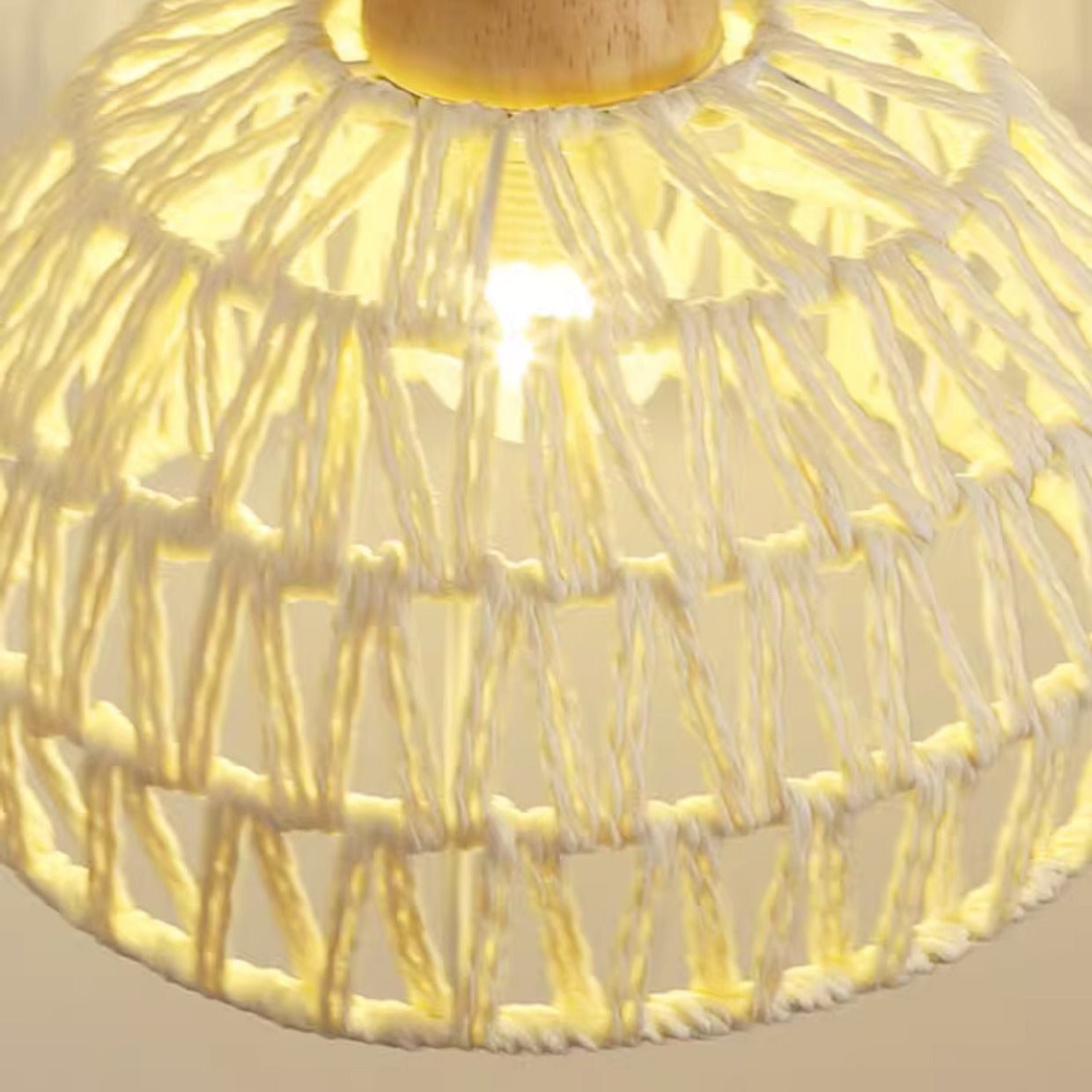 Rattan Solid Wood Hollow Wall Lamp