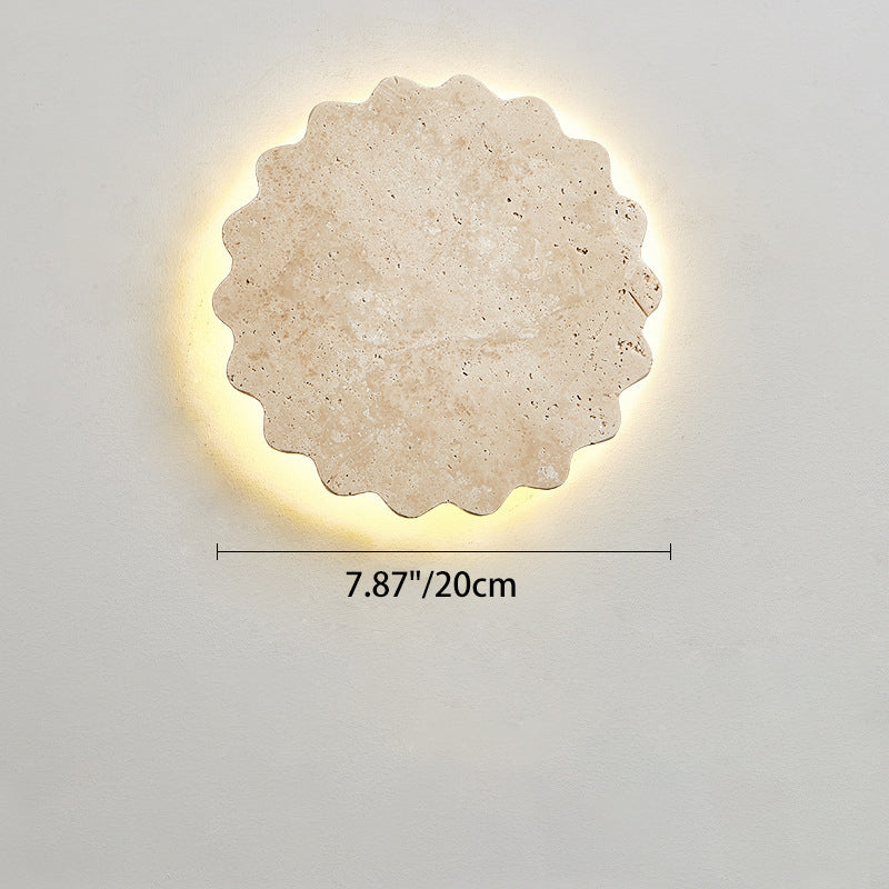 Beige Travertine Wavy Floral Wall Lamp