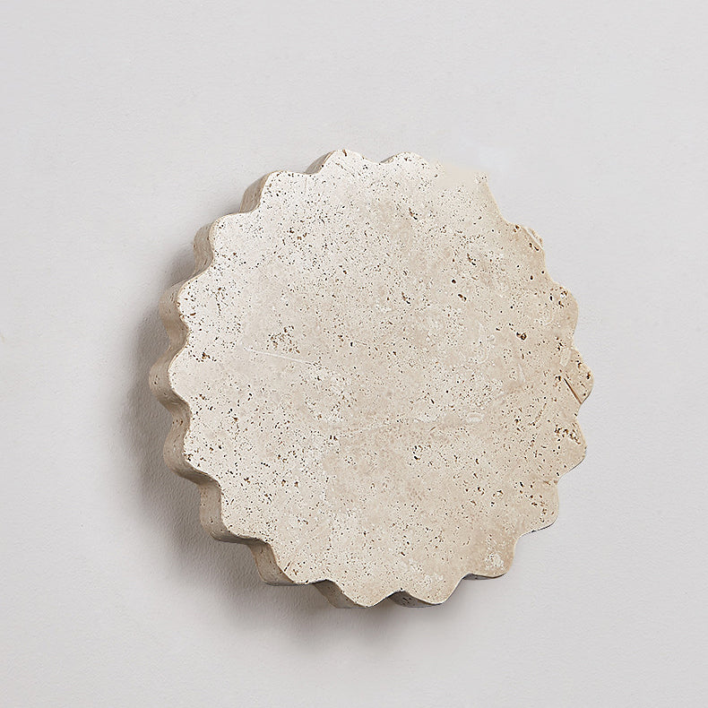 Beige Travertine Wavy Floral Wall Lamp