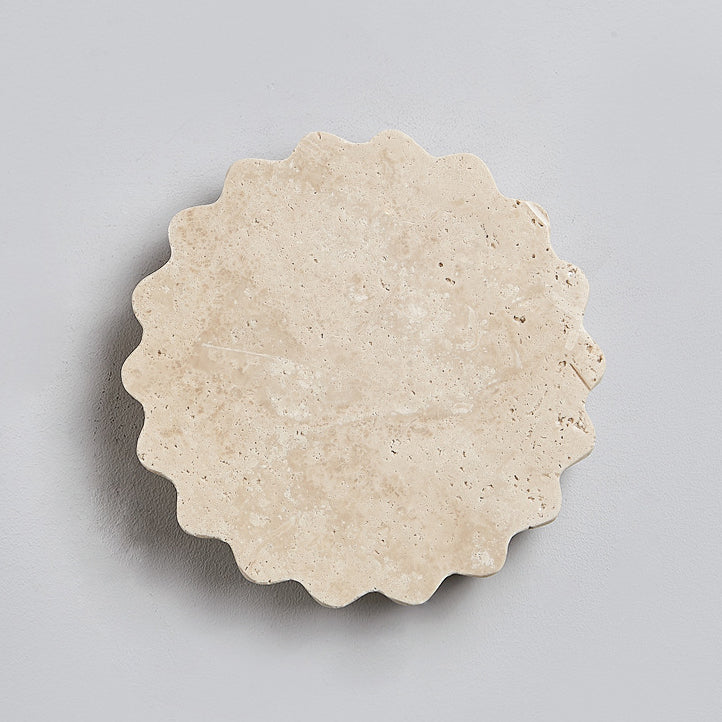 Beige Travertine Wavy Floral Wall Lamp