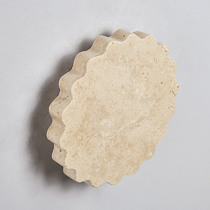 Beige Travertine Wavy Floral Wall Lamp