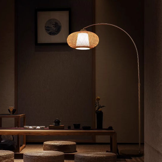 Marble Bamboo Stainless Steel Floor Lamp