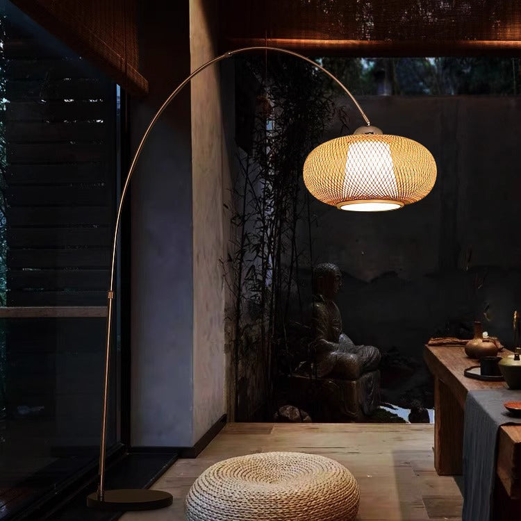 Marble Bamboo Stainless Steel Floor Lamp