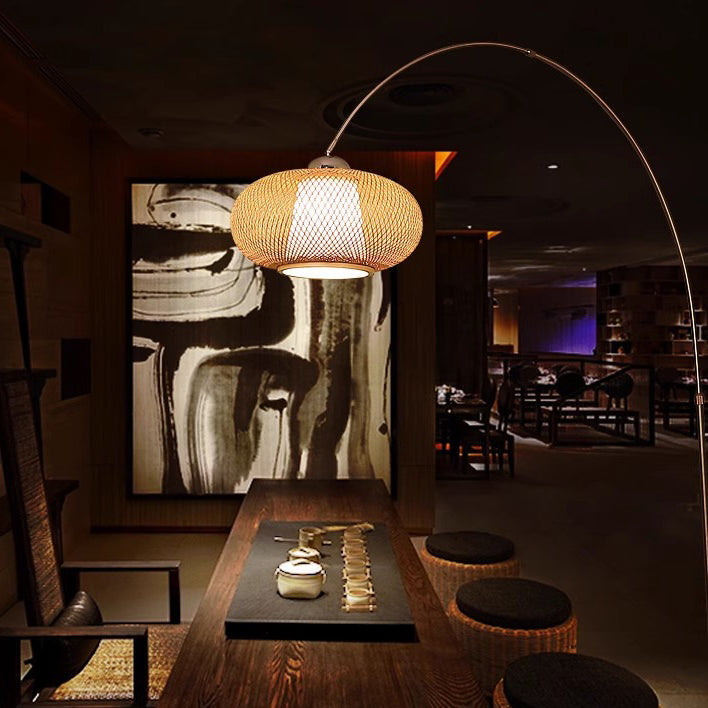 Marble Bamboo Stainless Steel Floor Lamp