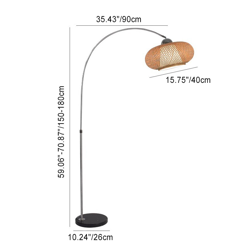 Marble Bamboo Stainless Steel Floor Lamp
