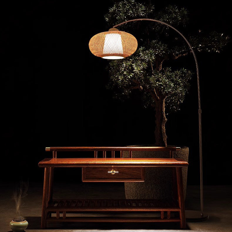 Marble Bamboo Stainless Steel Floor Lamp