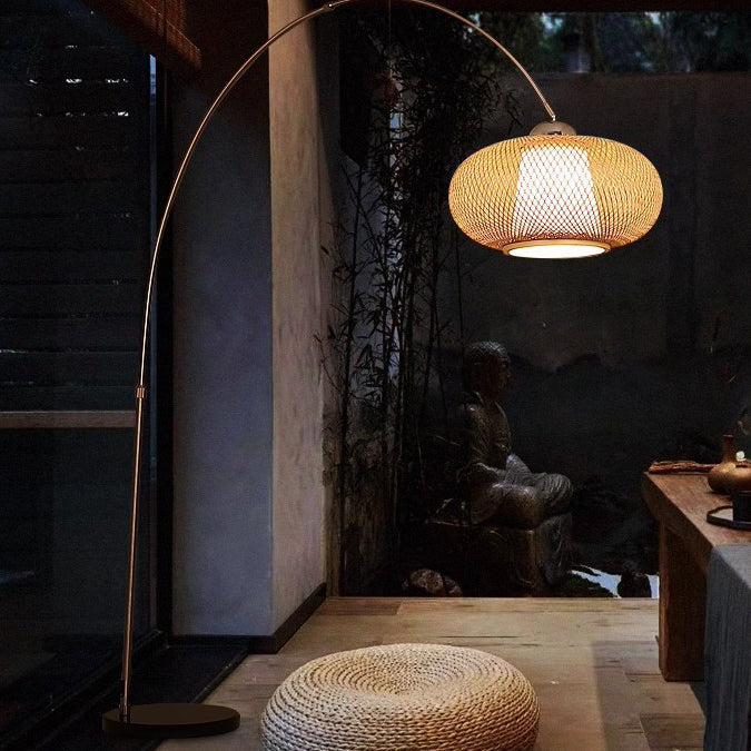 Marble Bamboo Stainless Steel Floor Lamp