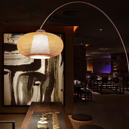 Marble Bamboo Stainless Steel Floor Lamp
