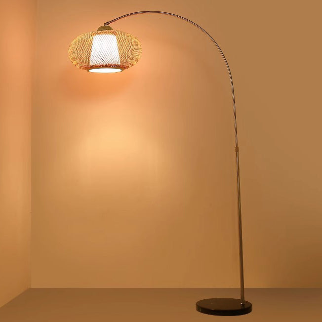 Marble Bamboo Stainless Steel Floor Lamp
