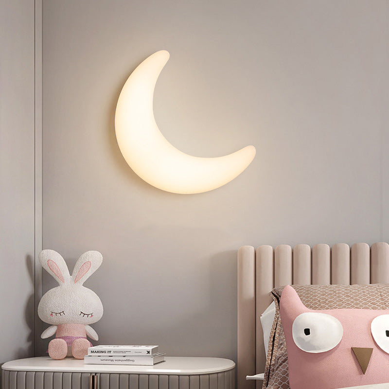 Acrylic Brass Crescent-Shaped Bedroom Wall Lamp