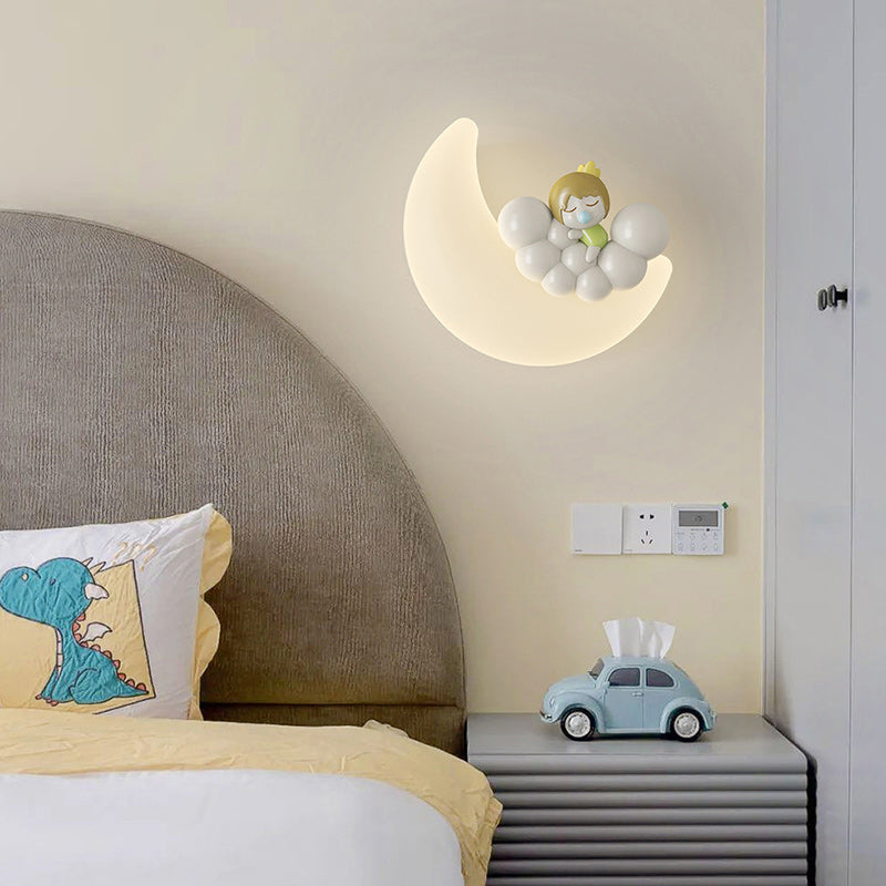 PE Iron Crescent Bedroom Wall Lamp