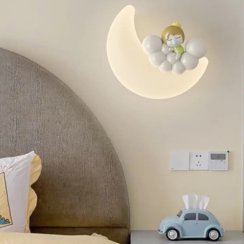 PE Iron Crescent Bedroom Wall Lamp