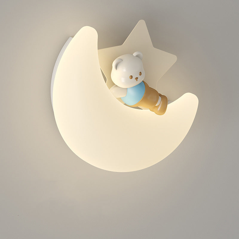 PE Iron Crescent Bedroom Wall Lamp