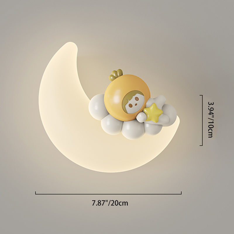 PE Iron Crescent Bedroom Wall Lamp