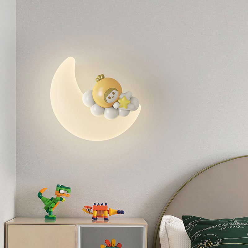 PE Iron Crescent Bedroom Wall Lamp