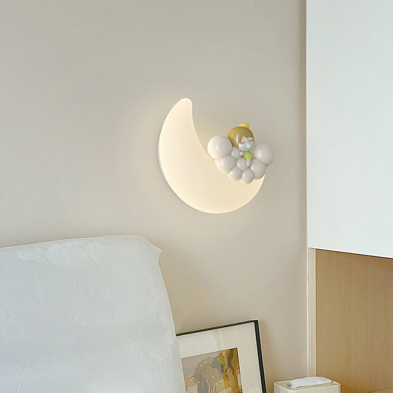 PE Iron Crescent Bedroom Wall Lamp