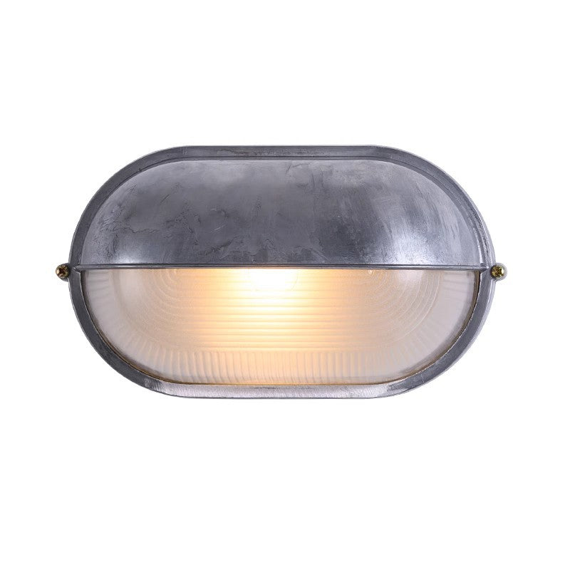 Glass Aluminum Oval Round Outdoor Light