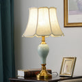 Brass Ceramic Fabric Round Table Lamp