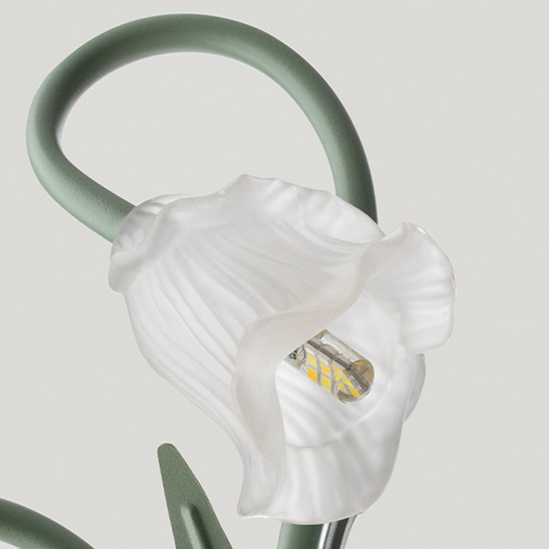 Glass Iron Rose Leaf 3-Light Wall Lamp
