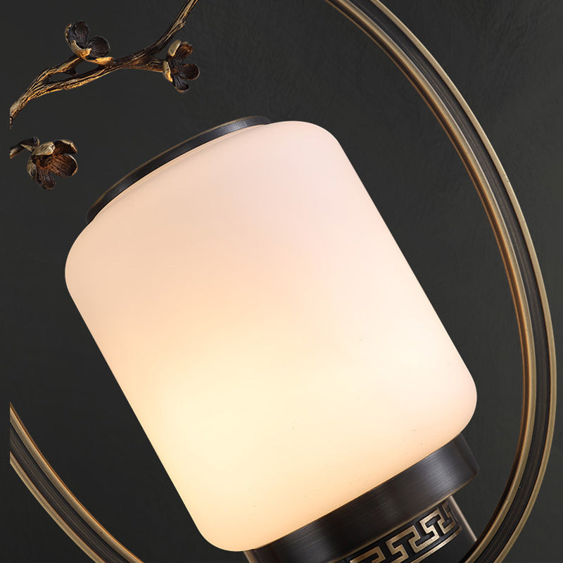 Brass Glass Fan-Shaped Elliptical Wall Lamp