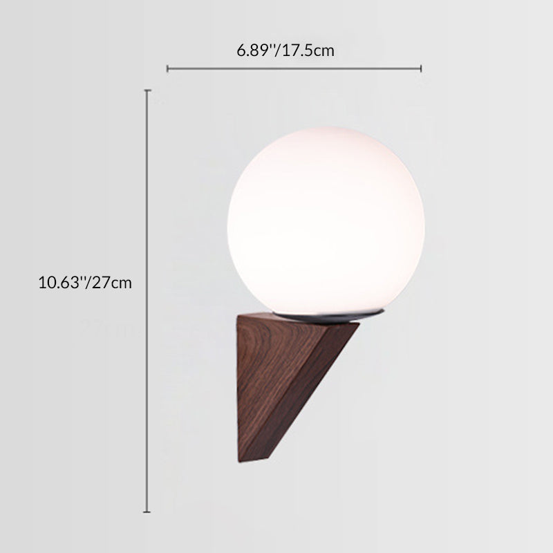 Glass Iron Triangular Globe Wall Lamp