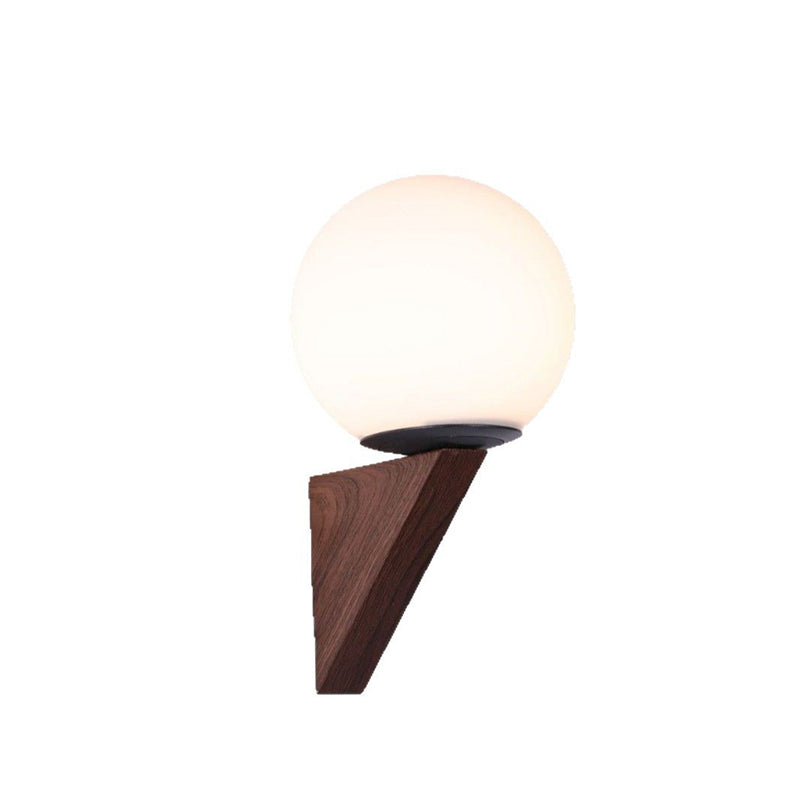 Glass Iron Triangular Globe Wall Lamp