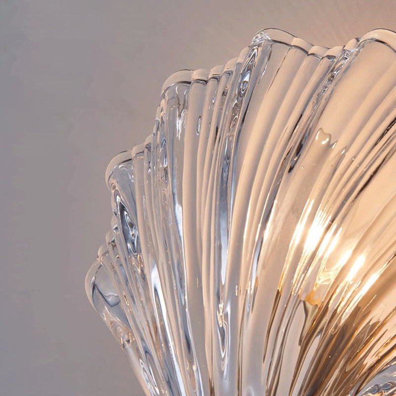 Glass Iron Shell-Shaped Round Wall Lamp