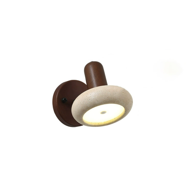 Yellow Travertine Solid Wood Wall Lamp