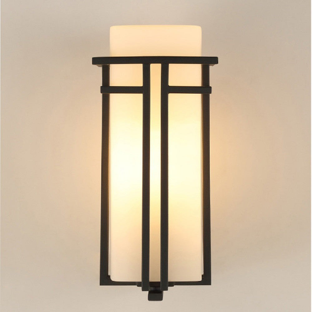 Glass Iron Rectangular Living Wall Lamp