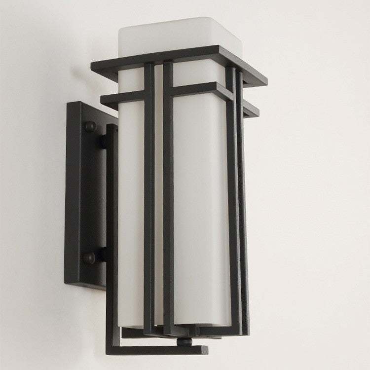 Glass Iron Rectangular Living Wall Lamp