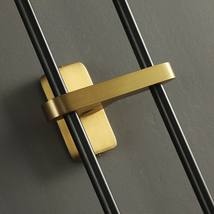 Brass Glass Cylinder Square Wall Lamp