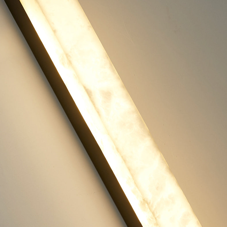Brass Alabaster Rectangular Living Wall Lamp