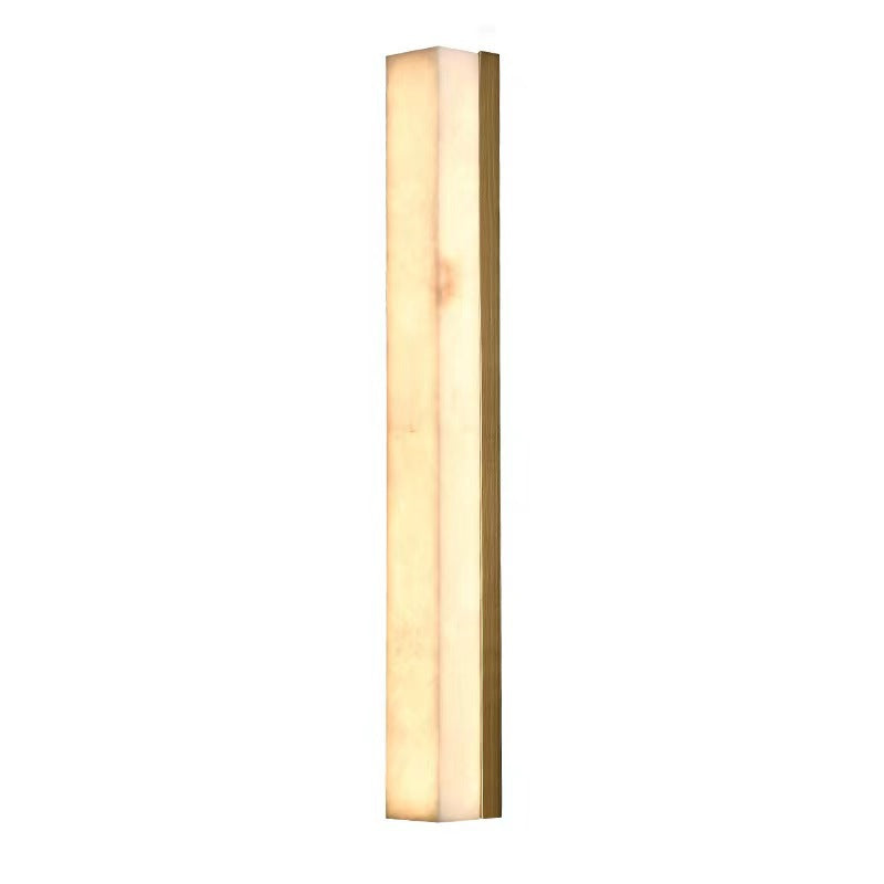 Brass Alabaster Rectangular Living Wall Lamp