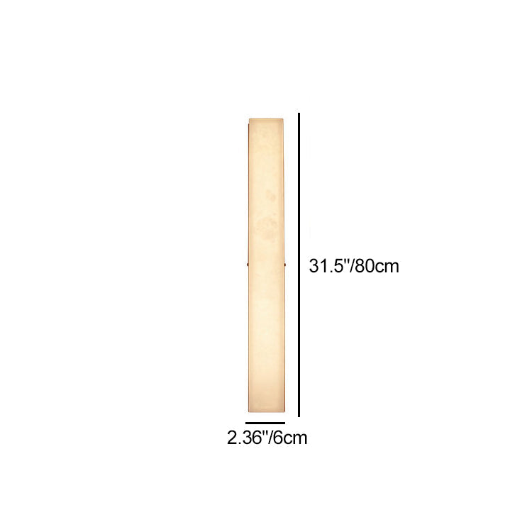 Brass Alabaster Rectangular Living Wall Lamp