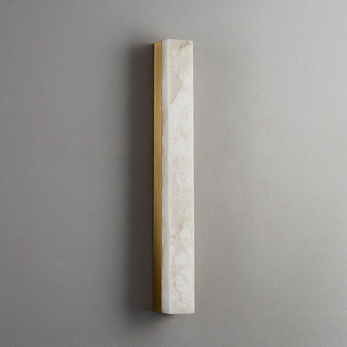 Brass Alabaster Rectangular Living Wall Lamp