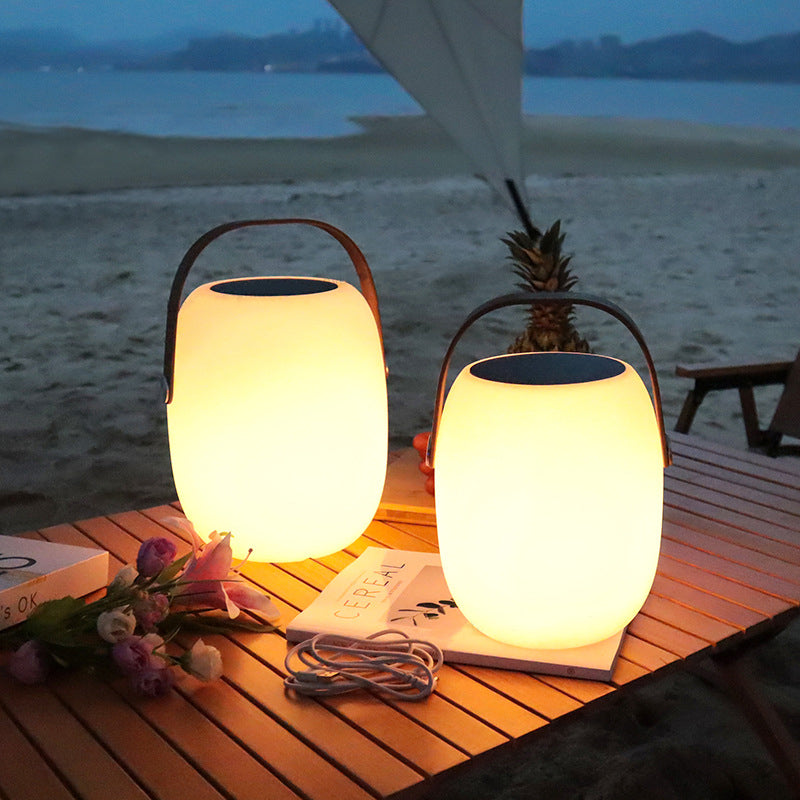PE Acrylic Portable Barrel-Shaped Outdoor Light