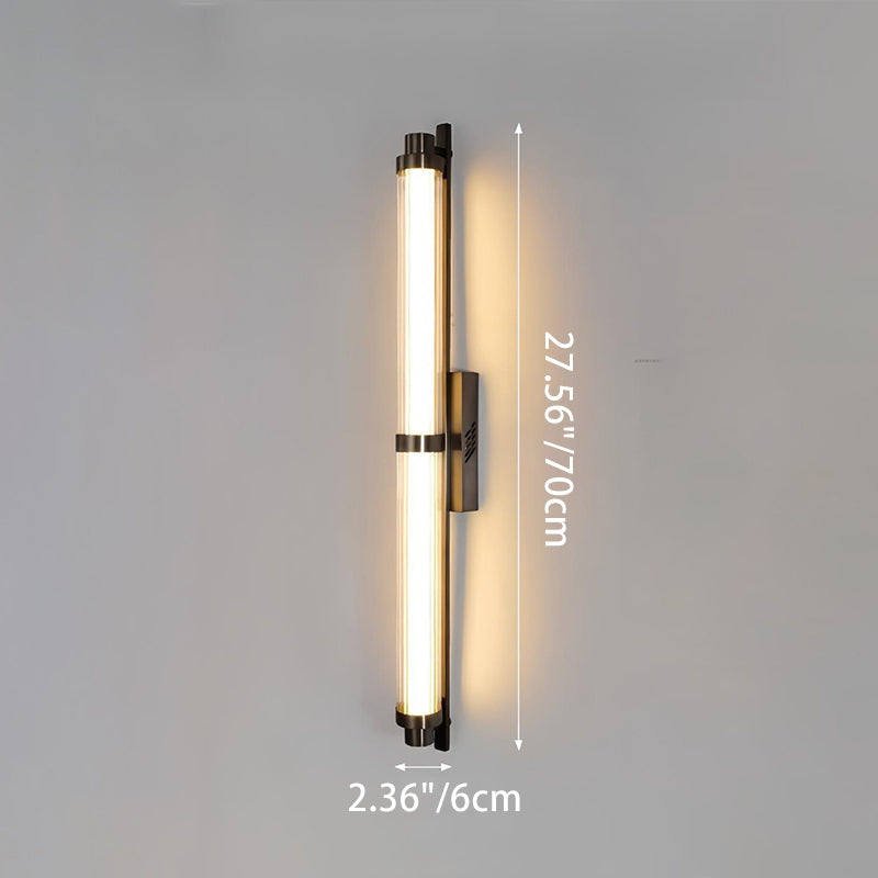 Iron Glass Rectangle Cylinder Wall Lamp