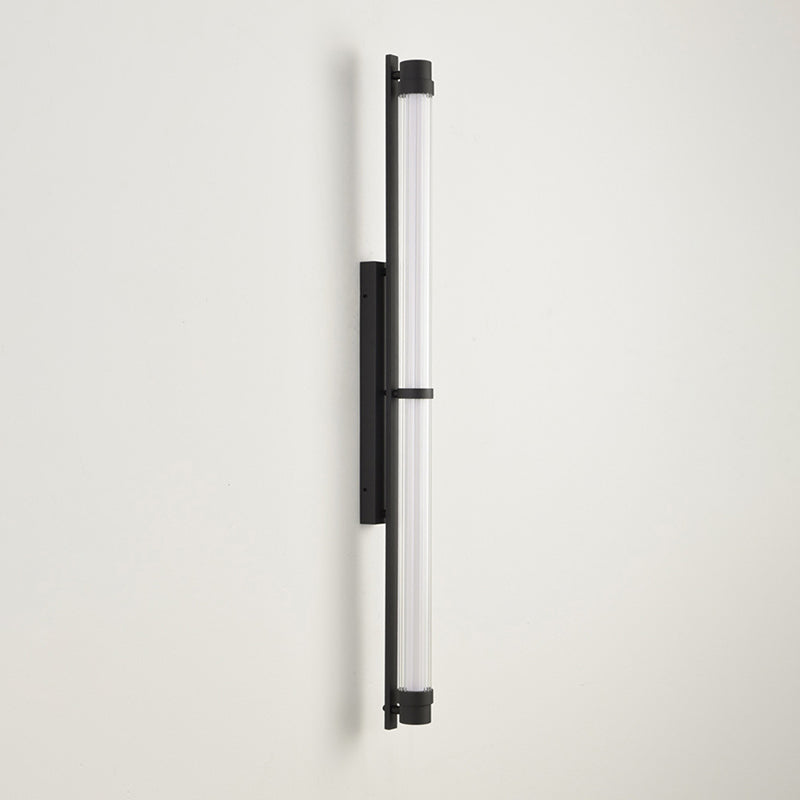 Iron Glass Rectangle Cylinder Wall Lamp