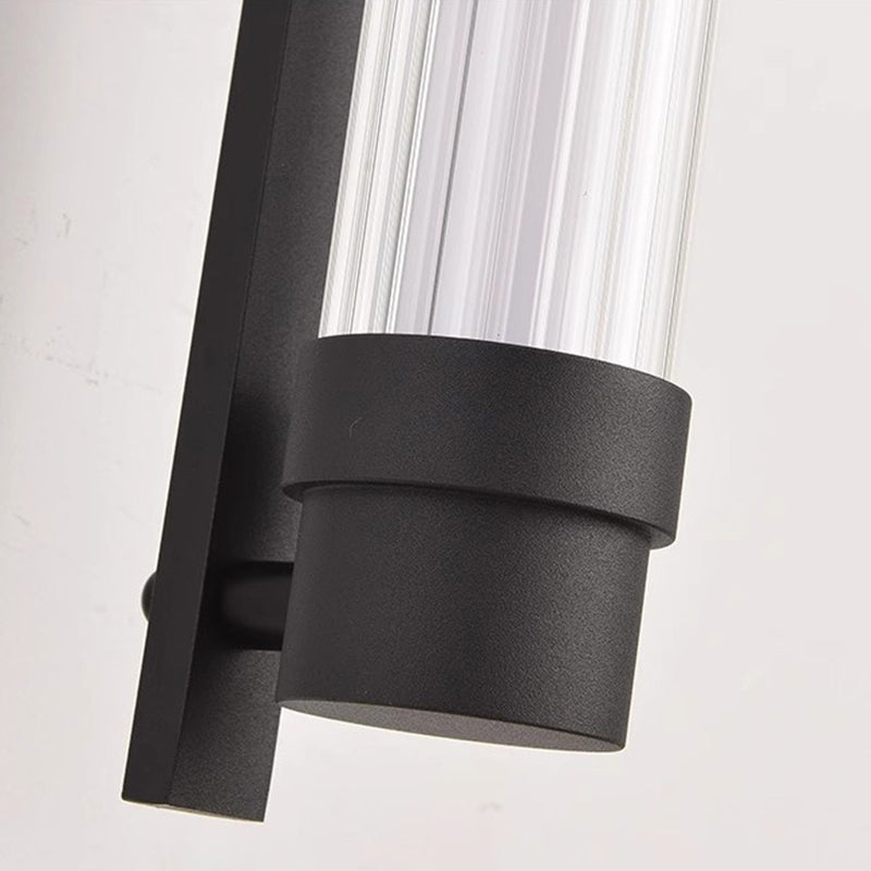 Iron Glass Rectangle Cylinder Wall Lamp
