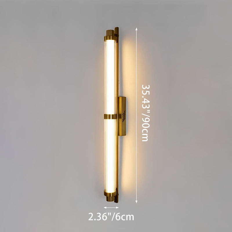Iron Glass Rectangle Cylinder Wall Lamp