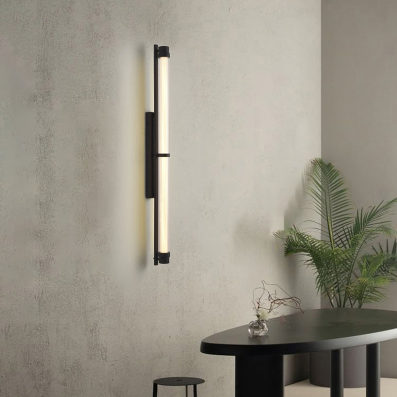 Iron Glass Rectangle Cylinder Wall Lamp