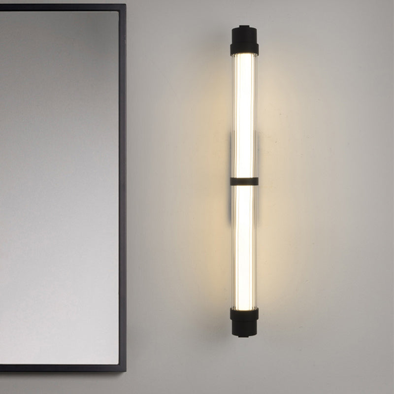 Iron Glass Rectangle Cylinder Wall Lamp