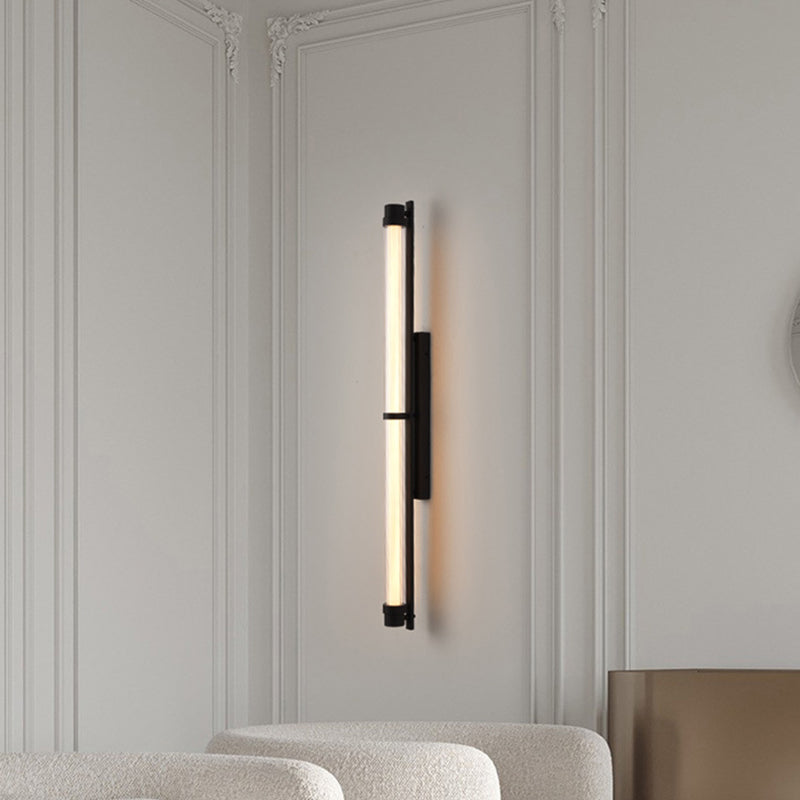 Iron Glass Rectangle Cylinder Wall Lamp