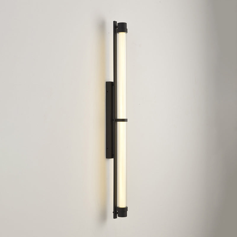 Iron Glass Rectangle Cylinder Wall Lamp