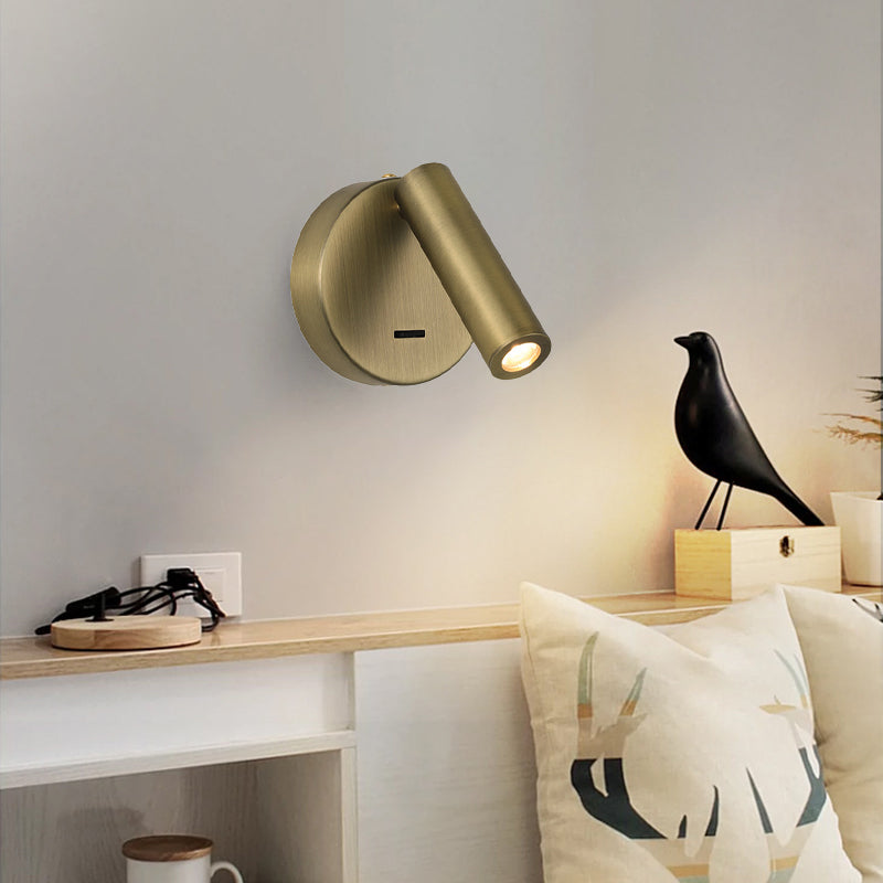Iron Aluminum Round Cylinder Wall Lamp